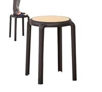 Tabourets empilables | Tabouret de coiffeuse | Grand tabouret assis | Tabourets de bar | Tabouret | Siège rond empilable | Sièges de cuisine dos nu respirants pour la maison | Accessoires de