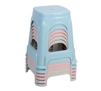 Tabourets - FLASIDU - Lot de 6 - Empilables - Mélange de couleurs - Polypropylène - 37*27*44cm