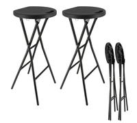 Tabourets haut pliant X2 - Hauteur 80cm - Tabouret de bar pliant - Tabouret mange debout - Siège résine Structure Acier