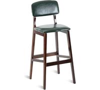 tabourets Hauteur comptoir Cuir PU avec Dos Repose-Pieds, chaises de Bar à Petit-déjeuner des Cuisines, Cadre en Bois, Livres (Vert, 61 cm)