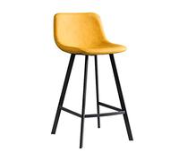 Tabourets Hauteur siè Pouces Bar Cuir avec Tabouret Cadre en Acier arrière pour comptoir de Cuisine Salle à Manger (65 cm Jaune)