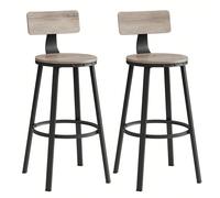 Tabourets Hauts, Avec Dossier, Siège De Cuisine, Siège De 73 Cm De Haut Gris