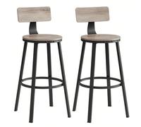 Tabourets Hauts, Avec Dossier, Siège De Cuisine, Siège De 73 Cm De Haut Gris