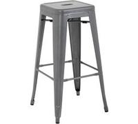 Tabourets Hauts en Acier Galvanisé Gris Métalisé x 4 Bistro