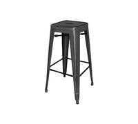 Tabourets Hauts en Acier Galvanisé Noirs x 4 Bistro