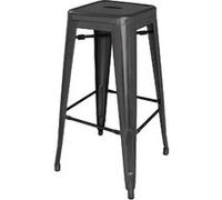 Tabourets Hauts en Acier Galvanisé Noirs x 4 Bolero Bistro Noir G