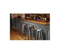 Tabourets Hauts en Acier Gris Métal avec Dossier x 4 Bolero Bistro Gris Foncé