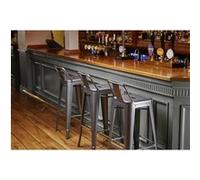 Tabourets Hauts en Acier Gris Métal avec Dossier x 4 Bolero Bistro Gris Foncé