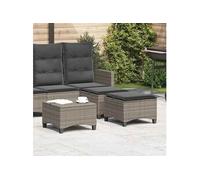Tabourets jardin coussins 2 pcs gris 55x55x36 cm résine tressée Gris