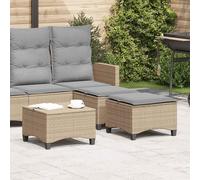 Tabourets jardin coussins 2pcs beige 55x55x36 cm résine tressée vidaXL