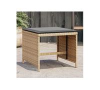 Tabourets jardin et coussins lot de 4 mélange beige 41x41x36 cm
