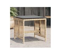 Tabourets jardin et coussins lot de 4 mélange beige 41x41x36 cm