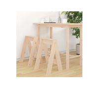 Tabourets lot de 2 40x40x60 cm bois massif de pin