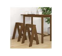 vidaXL Chaises de bar (lot de 2) 40x40x60 cm Marron miel 823667