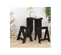 Tabourets lot de 2 noir 40x40x45 cm bois massif de pin