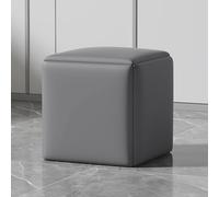 Tabourets Ottomans en Similicuir - Chaise Cube Empilable 5 en 1 avec roulettes Pivotantes - Repose-Pieds Et Banc Polyvalents pour Le Salon Et La Salle à Manger, Grigio, 35CM/13.8INCH