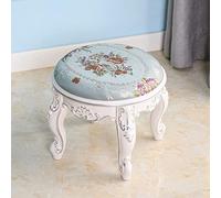 Tabourets ottomans Repose-pieds, tabouret de coiffeuse, tabouret à changement de chaussures, repose-pieds en bois pour salon/groupe de fleurs, argent/32 x 28 cm