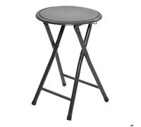 5five Tabouret pliant en similicuir et acier – Gris