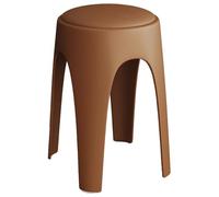 Tabourets Ronds Empilables avec Sièges Rembourrés, Chaises Gigognes en Plastique De 18,9 Pouces pour Salle Classe, Maison Et Bureau, sans Dossier Durables d'une Capacité 880 LB(Brown,8Pack)