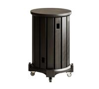 Tabourets Ronds Empilables en Bois Massif, Tabouret Gigogne Bois avec Roulette Pivotante à 360° for Salon, Chambre, Cuisine Balcon, Petite Table D'appoint 4 en 1