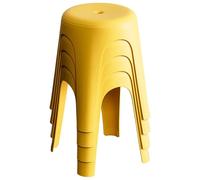 Tabourets Ronds Empilables pour Salle De Classe - Ensemble 2/4/6/8 Chaises en Plastique Peu Encombrantes, D'étudiants Gigognes pour des Sièges Flexibles À L'école, La Maison(Yellow,4Pack)