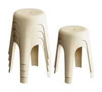 Tabourets Ronds Empilables pour Salle De Classe - Ensemble 2/4/6/8 Chaises en Plastique Peu Encombrantes, D'étudiants Gigognes pour des Sièges Flexibles À L'école, La Maison(Milky White,6Pack)