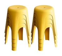 Tabourets Ronds Empilables pour Salle De Classe - Ensemble 2/4/6/8 Chaises en Plastique Peu Encombrantes, D'étudiants Gigognes pour des Sièges Flexibles À L'école, La Maison(Yellow,8Pack)