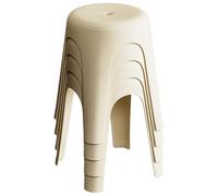Tabourets Ronds Empilables pour Salle De Classe - Ensemble 2/4/6/8 Chaises en Plastique Peu Encombrantes, D'étudiants Gigognes pour des Sièges Flexibles À L'école, La Maison(Milky White,4Pack)