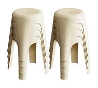 Tabourets Ronds Empilables pour Salle De Classe - Ensemble 2/4/6/8 Chaises en Plastique Peu Encombrantes, D'étudiants Gigognes pour des Sièges Flexibles À L'école, La Maison(Milky White,8Pack)