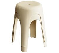 Tabourets Ronds Empilables pour Salle De Classe - Ensemble 2/4/6/8 Chaises en Plastique Peu Encombrantes, D'étudiants Gigognes pour des Sièges Flexibles À L'école, La Maison(Milky White,2Pack)