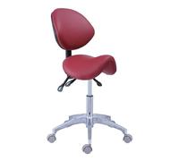 Tabourets Tabouret de Selle à roulettes avec Dossier pivotant à 360°, Hauteur réglable de 54 à 68 cm, Plusieurs Couleurs Disponibles(A1)