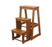 Tabourets Tabouret d'escalier en bois massif, chaise multifonctionnelle à trois marches, escalier pliant, convient for la cuisine, la salle de bain et le bureau Tabouret haut(Light Walnut)