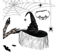 TABSIRAH Ensemble de costume de sorcière - 3 pièces chapeau gothique en | Accessoires de déguisement doux et respirants pour adultes | Costume de fête d'Halloween pour cosplay, bal masqué