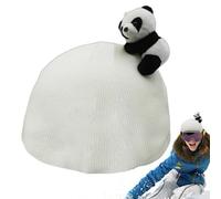 TABSIRAH Housse de casque de ski - Chaude, coupe-vent, motif panda mignon | Protection d'hiver épaisse pour snowboard, skateboard, moto | Accessoire de casque en peluche pour sports par temps froid