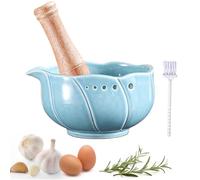 TABSIRAH Râpe à ail - Bol à salade - Outil de cuisine manuel - Récipient à ail pour les amateurs de cuisine - Sauces RV - marinades - Vinaigrettes, camping, repas - Femme et homme