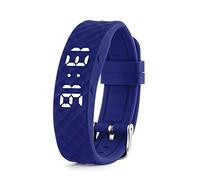 TabTime Montre de Rappel d’Alarme vibrante (Instructions en français) - jusqu'à 10 alarmes personnelles ou rappels de Pilule par Jour (Bleu, Petite)