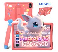 K10 Tablette enfants 10 Pouces,12Go RAM 64Go ROM,Android 15,1280×800,Tablette pour Enfant Éducative avec contrôle parental