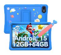 TABWEE K10 - Tablette enfant 10"" Android 15, 12 Go (4+8), 64 Go ROM, contrôle parental, écran 1280×800, stylet bleu