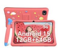TABWEE K10 Tablette Enfants 10" Android 15 avec Contrôle Parental,12Go RAM + 64Go ROM,Apps Éducatives,5000mAh,Livrée+ Stylet Rose Rose