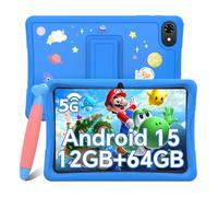TABWEE K10 Tablette Enfants 10 Pouces Android 15 avec Contrôle Parental, 12Go RAM + 64Go ROM (2TB Extensible), Apps Éducatives, Batterie 5000mAh, 5G WiFi, Livrée avec Stylet