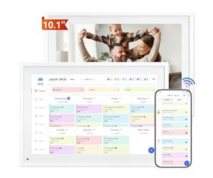 TABWEE P10 WIFI Calendrier Numérique pour Famille et conférences - Cadre Photo Numérique, 10,1'' Calendrier Alzheimer, Sync Horaires & Partage Moments via Mobie App
