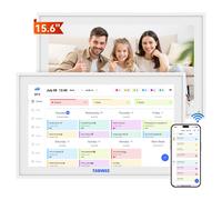 TABWEE P15 Calendrier Numérique WiFi - Écran Tactile 15,6" pour Mur, Planificateur Familial, Planificateur de Repas, Agenda de Rendez-vous, Horloge Mémoire pour Seniors, Planificateur Hebdomadaire/Men