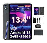 TABWEE T60 Pro Tablette avec Clavier et Stylet 13,4 Pouces, Android 15, 24 Go RAM + 256 Go ROM (2To TF), 120Hz FHD+, Widevine L1, 10000mAh, Octa-Core avec Gemini AI, GPS/Face ID, Garantie 4 Ans, Gris