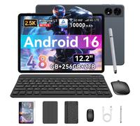 T60 Tablette 12,2 Pouces Android 16 Tablette avec Clavier/stylet,48Go RAM 256Go ROM,5G WiFi, 10000 mAh,WideVine L1,GPS,Gemeni AI