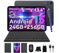 TABWEE T60Pro Tablette 13,4 pouces sous Android 15, 24 Go (8 + 16) de RAM + 256 Go/2 To de stockage, batterie de 10 000 mAh, écran Incell 2K/120 Hz/Wi-Fi 5G, avec étui, souris, clavier et casque filai