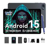 TABWEE T80 Android 15 Tablette Tactile -18 Go+ 128 Go(2To TF), Tablette 10 Pouces, 6000 mAh, 5MP+2MP, Gemini AI, 5G WiFi, GPS, Face ID, Tablette avec Clavier, Souris, Etui, Stylet