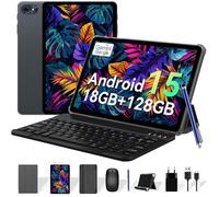 TABWEE T80 Tablette Tactile Android 15 18 Go+128 Go(2To TF), Tablette 10 Pouces,6000 mAh,Gemini AI,5G WiFi,GPS,Tablette avec Clavier