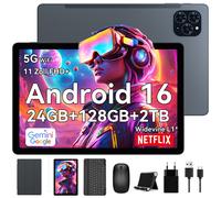 Zenva T90 Tablette 11"" Android 16 - 24 Go RAM (8+16), 128 Go ROM, SD jusqu'à 2 To, 8000 mAh, clavier+stylet+souris