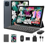TABWEE T90 Tablette Tactile 11 Pouces Android 16 avec Clavier et Stylet, IA Gemini, 24 Go RAM (8+16) 128 Go ROM (TF 2 to), Écran FHD Widevine L1, Batterie 8000mAh, PC 2 en 1, 5G WiFi/GPS - Gris