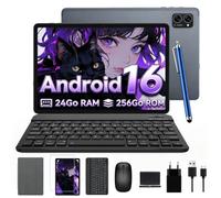 TABWEE Tablette Android 16 avec Clavier, 24Go RAM+ 256Go ROM, Octa-Core | Idéal Pour Études et Loisirs, Tablette 10 Pouces, 8 MP+ 5MP, Widevine L1, Gemini AI, Face ID (Garantie de 4 Ans)